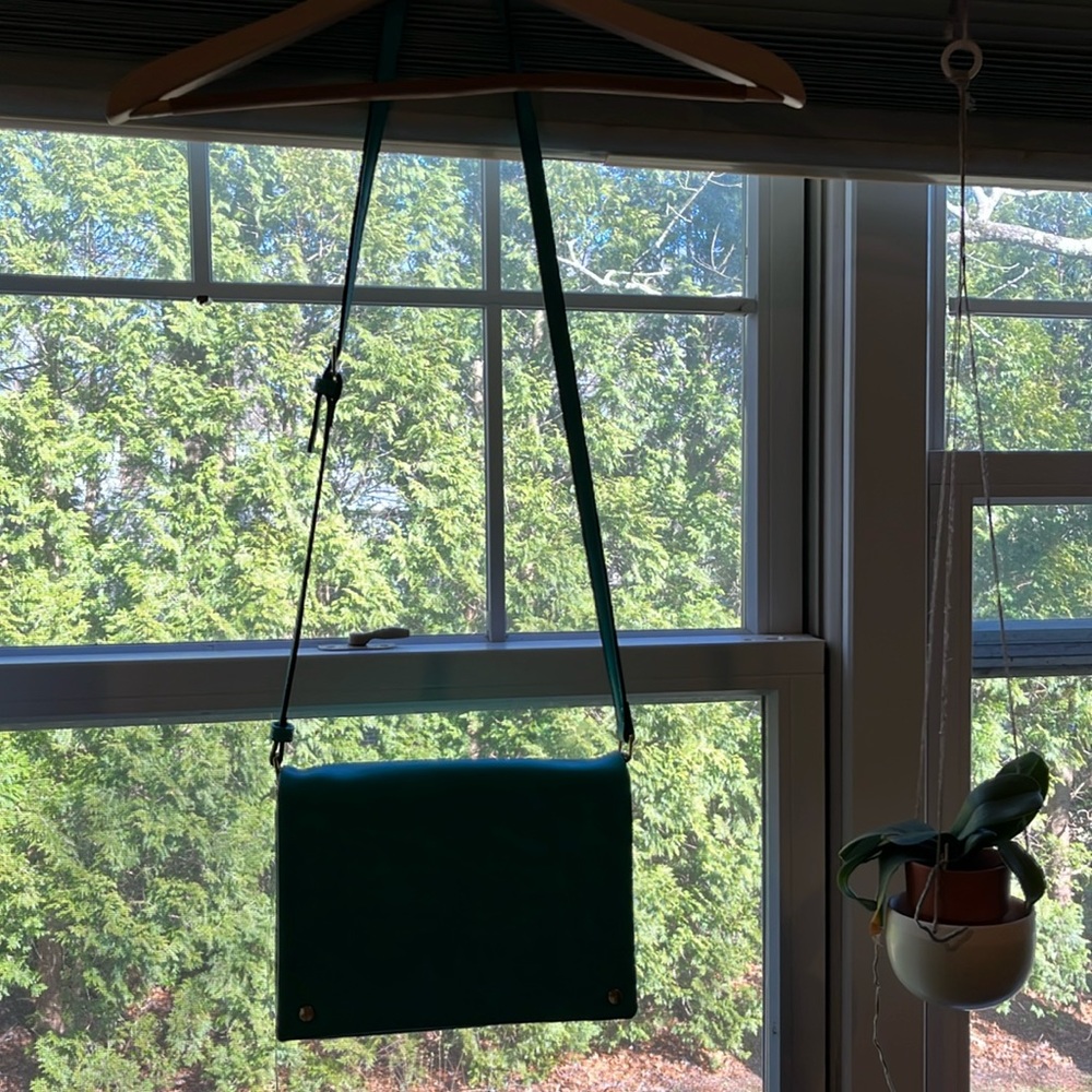 Demi fold over vegan leather crossbody bag